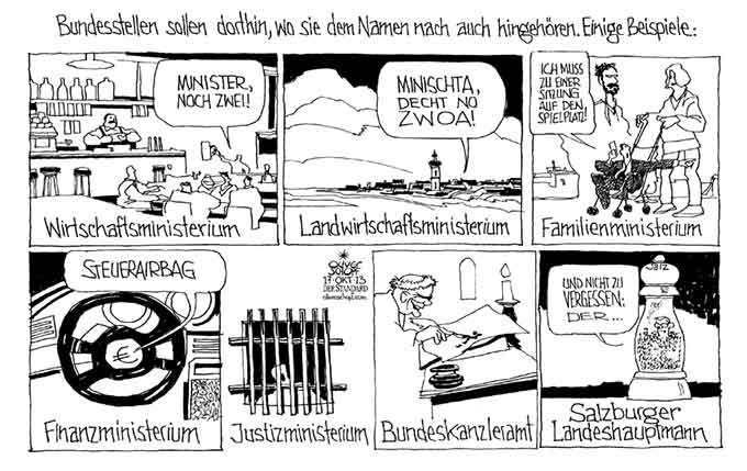 Oliver Schopf, politischer Karikaturist aus Österreich, politische Karikaturen aus Österreich, Karikatur, Illustrationen Politik Politiker Österreich 2013 SALZBURG HASLAUER WILFRIED LANDESHAUPTMANN MINISTERIUM BUNDESSTELLE  AUFTEILEN


 