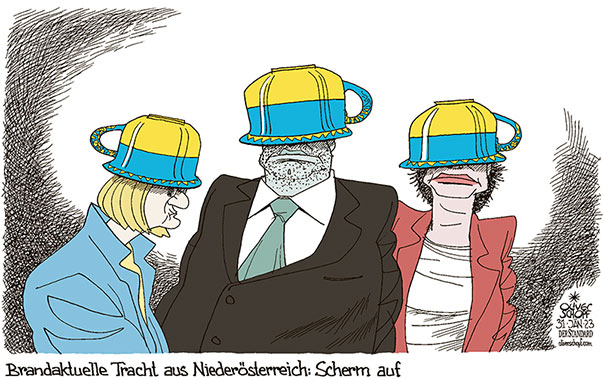 Oliver Schopf, politischer Karikaturist aus Österreich, politische Karikaturen aus Österreich, Karikatur Cartoon Illustrationen Politik Politiker Österreich 2023: NIEDERÖSTERREICH LANDTAGSWAHL AUSWIRKUNGEN BUND BUNDESPOLITIK ÖVP SPÖ MIKL-LEITNER NEHAMMER RENDI-WAGNER DEN SCHERM AUFHABEN NACHTTOPF 

 
