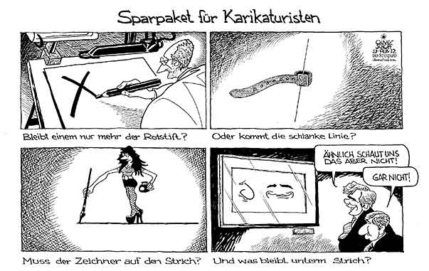  Oliver Schopf, politischer Karikaturist aus Österreich, politische Karikaturen, Illustrationen Archiv politische Karikatur Österreich Wirtschaft  und Finanzen
 2012 SPARPAKET KARIKATUR KARIKATURIST ZEICHNEN LINIE ROTSTIFT STRICH GUERTEL


