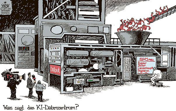 Oliver Schopf, politischer Karikaturist aus Österreich, politische Karikaturen aus Österreich, Karikatur Cartoon Illustrationen Politik Politiker Österreich Cartoon Movement, @oliverschopf.bsky.social 2026: SPÖ DEBATTE VORSITZENDER BABLER ZEILER LANDESHAUPTLEUTE KI DATENZENTRUM ERMITTELN ZUKUNFT RICHTUNG PROGRAMM INHALTE JOURNALISTEN TV KAMERA



















































