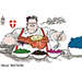 Oliver Schopf, politischer Karikaturist aus Österreich, politische Karikaturen aus Österreich, Karikatur Cartoon Illustrationen Politik Politiker Österreich Cartoon Movement, @oliverschopf.bsky.social 2025: WIEN WAHL WAHLEN BÜRGERMEISTER MICHAEL LUDWIG SPÖ SIEGER WIENER SCHNITZEL ERDÄPFELSALAT KARTOFFELSALAT ÖVP DIE GRÜNEN NEOS FPÖ BEILAGE

