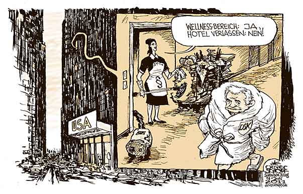 Oliver Schopf, politischer Karikaturist aus Österreich, politische Karikaturen aus Österreich, Karikatur Illustrationen Politik Politiker international 2011 : strauss-kahn hotel usa new york zimmermaedchen staatsanwaltschaft wellness 
 



















 