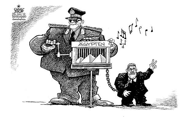 Oliver Schopf, politischer Karikaturist aus Österreich, politische Karikaturen aus Österreich, Karikatur Illustrationen Politik Politiker international  2012 AEGYPTEN PRAESIDENT MORSI MURSI TANTAWI MILITAER DREHORGEL LEIERKASTEN  MUSIKNOTEN KETTE   

     

 










 