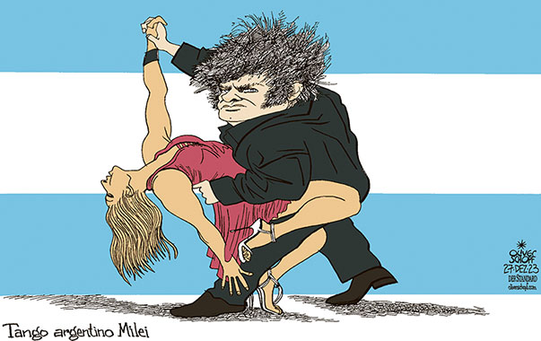 Oliver Schopf, politischer Karikaturist aus Österreich, politische Karikaturen aus Österreich, Karikatur Cartoon Illustrationen Politik Politiker international 2023: ARGENTINIEN ARGENTINA JAVIER MILEI TANGO ARGENTINO TANZ 


































 

 







