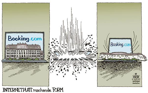 Oliver Schopf, politischer Karikaturist aus Österreich, politische Karikaturen aus Österreich, Karikatur Cartoon Illustrationen Politik Politiker international @oliverschopf.bsky.social 2025: BOOKING:COM INTERNET PLATTFORM HOTELBUCHUNG REISE BUCHUNG HOTEL PC COMPUTER PLATT MACHEN BESTPREISKLAUSEL MARKT MACHT SAMMELKLAGE 

























