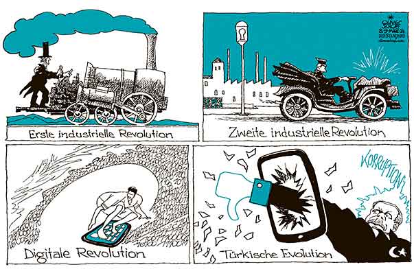  Oliver Schopf, politischer Karikaturist aus Österreich, politische Karikaturen, Illustrationen Archiv politische Karikatur digitale Welt 
  2014 TUERKEI ERDOGAN INTERNET FACEBOOL YOUTUBE HANDY INDUSTRIELLE REVOLUTION DIGITALE REVOLUTION KORRUPTION 
   









