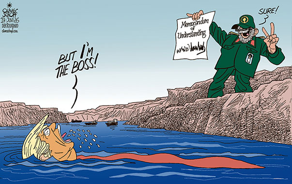 Oliver Schopf, politischer Karikaturist aus Österreich, politische Karikaturen aus Österreich, Karikatur Cartoon Illustrationen Politik Politiker international @oliverschopf.bsky.social 2026: IRAN KRIEG USA TRUMP MEMORANDUM OF UNDERSTANDING MOU ABSICHTSERKLÄRUNG FRIEDE STRASSE VON HORMUS UNTERSCHRIFTEN REVOLUTIONSGARDEN SIEGER I AM THE BOSS



