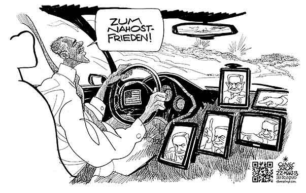  Oliver Schopf, politischer Karikaturist aus Österreich, politische Karikaturen, Illustrationen Archiv politische Karikatur Welt Naher Osten
2013  ISRAEL OBAMA NETANJAHU FRIEDE AUTO NAVIGATIONSGERAET NAVI STEUER FAHREN REISE     

