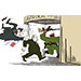 Oliver Schopf, politischer Karikaturist aus Österreich, politische Karikaturen aus Österreich, Karikatur Cartoon Illustrationen Politik Politiker international 2023: AFRIKA MACRON FRANKREICH PUTIN RUSSLAND PUTSCH PUTSCHISTEN MALI NIGER GABUN DREHTÜR REIN RAUS
