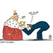 Oliver Schopf, editorial cartoons from Austria, cartoonist from Austria, Austrian illustrations, illustrator from Austria, editorial cartoon politics politician International, Cartoon Movement, @oliverschopf.bsky.social 2025: NATO SUMMIT THE HAGUE TRUMP KING MARK RUTTE SECRETARY GENERAL DEFENCE INFRASTRUCTURE SPENDING 5 PERCENT DADDY 
