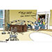 Oliver Schopf, editorial cartoons from Austria, cartoonist from Austria, Austrian illustrations, illustrator from Austria, editorial cartoon politics politician International, Cartoon Movement, CartoonArts International 2023: USA THE WHITE HOUSE OVAL OFFICE BIDEN OLD WALKING AID WHEELCHAIR ROLLATOR TOURIST GUIDE GERIATRIC CARE  
