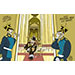 Oliver Schopf, editorial cartoons from Austria, cartoonist from Austria, Austrian illustrations, illustrator from Austria, editorial cartoon politics politician International, Cartoon Movement, CartoonArts International 2023: RUSSIA PUTIN PROGOZHIN MUTINY REBELLION WAGNER PUTIN’S COOK TSAR KREMLIN PALACE THRONE HALL PAGE FOOTBOY MENU FOOD
