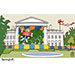 Oliver Schopf, editorial cartoons from Austria, cartoonist from Austria, Austrian illustrations, illustrator from Austria, editorial cartoon politics politician International, Cartoon Movement, @oliverschopf.bsky.social 2025: USA TRUMP ERRATIC BEHAVIOUR POLITICS THE WHITE HOUSE CHILD CILDREN BOUNCY CASTLE STABLE GENIUS TARIFFS UKRAINE RUSSIA CHINA
