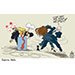 Oliver Schopf, editorial cartoons from Austria, cartoonist from Austria, Austrian illustrations, illustrator from Austria, editorial cartoon politics politician International, Cartoon Movement, CartoonArts International 2024: USA PRESIDENTIAL ELECTIONS KAMALA HARRIS TIM WALZ GOVERNOR MINNESOTA TRUMP JD VANCE DANCE WALTZ WEIRD
